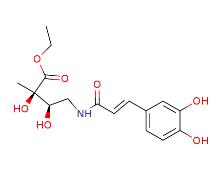 Butanoic acid,
4-[[(2E)-3-(3,4-dihydroxyphenyl)-1-oxo-2-propenyl]amino]-2,3-dihydroxy
-2-methyl-, ethyl ester, (2R,3R)-