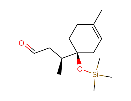 Molecular Structure of 105987-35-7 ((S)-3-((S)-4-Methyl-1-trimethylsilanyloxy-cyclohex-3-enyl)-butyraldehyde)
