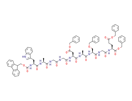 Molecular Structure of 130738-28-2 (Fmoc-Trp-Ala-Gly-Gly-Asp(OBzl)-Ala-Ser(OBzl)-Gly-Glu(OBzl)-OBzl)