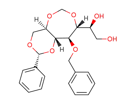 Molecular Structure of 1187860-93-0 (4-O-benzyl-5,7-O-benzylidene-3,6-O-methylene-D-glycero-D-galacto-heptitol)