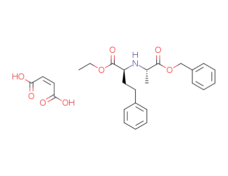 Molecular Structure of 97457-39-1 (Benzyl (2S)-2-<N-<(1S)-1-(Ethoxycarbonyl)-3-phenylpropyl>amino>propionate Hydrogenmaleate)