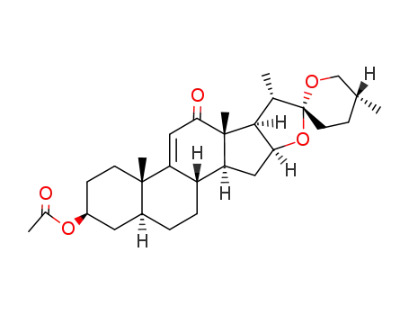 Molecular Structure of 989-73-1 (Δ<sup>9(11)</sup>22-isoallospirosten-3β-ol-12-one-3-acetate)