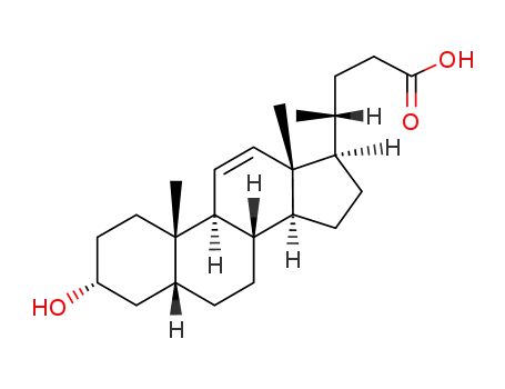 Molecular Structure of 1053-37-8 (5B-CHOL-11-ENIC ACID-3A-OL)