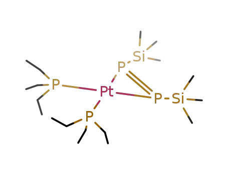 Molecular Structure of 116553-43-6 ((Et3P)2Pt{η2-(PSiMe3)2})