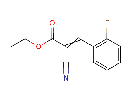 Molecular Structure of 84186-23-2 (Ethyl 2-Cyano-3-(2-fluorophenyl)acrylate)