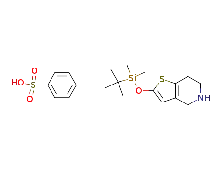 Molecular Structure of 178688-33-0 (2-(tert-butyldimethylsilyloxy)-4,5,6,7-tetrahydrothieno[3,2-c]pyridine.p-toluenesulfonate)