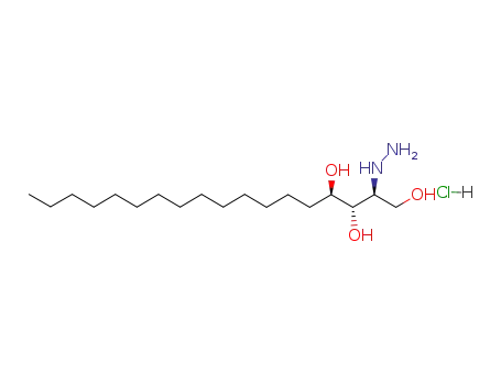 Molecular Structure of 127924-67-8 ((2S,3S,4R)-2-Hydrazino-octadecane-1,3,4-triol; hydrochloride)