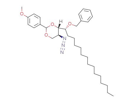 Molecular Structure of 603132-05-4 ((4S,5S)-5-Azido-4-((R)-1-benzyloxy-pentadecyl)-2-(4-methoxy-phenyl)-[1,3]dioxane)