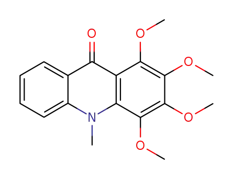 Molecular Structure of 517-73-7 (9(10H)-Acridinone,1,2,3,4-tetramethoxy-10-methyl-)