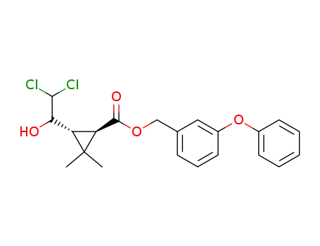Molecular Structure of 63896-42-4 (Cyclopropanecarboxylic acid,
3-(2,2-dichloro-1-hydroxyethyl)-2,2-dimethyl-, (3-phenoxyphenyl)methyl
ester)
