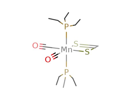 Molecular Structure of 121846-72-8 (cis,trans-dicarbonylbis(triethylphosphine)(dithioformate-κ2-S)manganese)