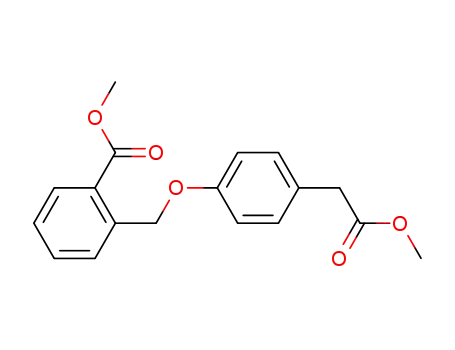 Molecular Structure of 1009378-92-0 (4-(2-methoxycarbonylbenzyloxy)phenyl acetic acid)