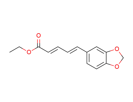 Molecular Structure of 63657-07-8 (2,4-Pentadienoic acid, 5-(1,3-benzodioxol-5-yl)-, ethyl ester, (Z,Z)-)