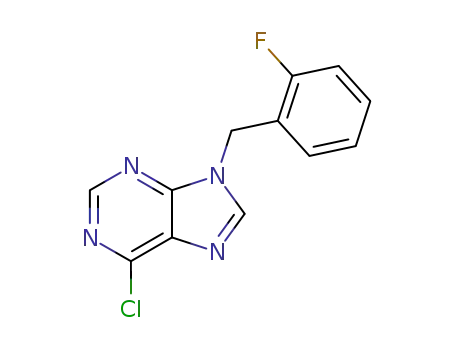 Molecular Structure of 101155-08-2 (9H-Purine, 6-chloro-9-[(2-fluorophenyl)methyl]-)