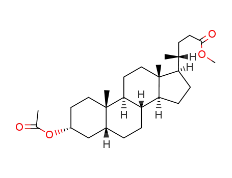 Molecular Structure of 3253-69-8 (3α-Acetoxy-5β-cholan-24-oic acid methyl ester)