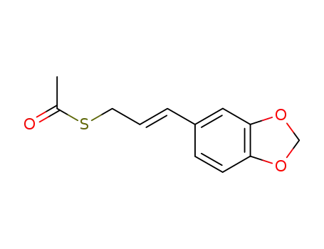 Molecular Structure of 736947-15-2 (thioacetic acid <i>S</i>-(3-benzo[1,3]dioxol-5-yl-allyl) ester)