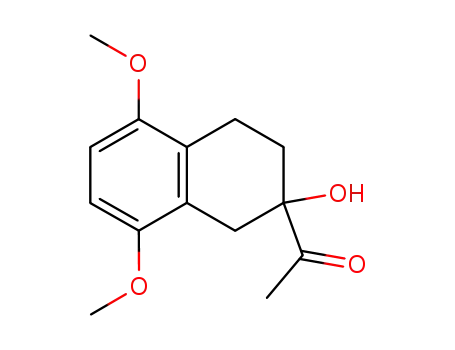 Molecular Structure of 33628-85-2 (Ethanone,
1-(1,2,3,4-tetrahydro-2-hydroxy-5,8-dimethoxy-2-naphthalenyl)-)