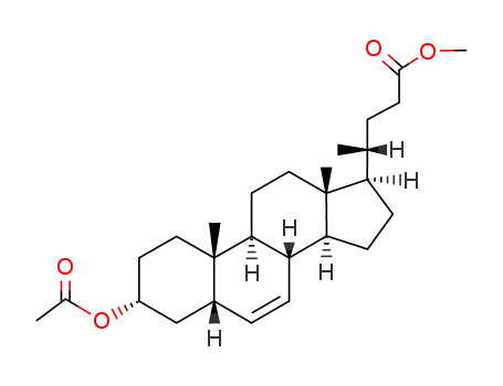 Molecular Structure of 61289-17-6 (methyl 3α-acetoxy-5β-chol-6-en-24-oate)