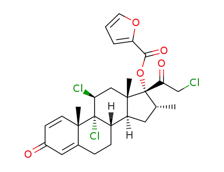 Molecular Structure of 83880-66-4 (17α-hydroxy-16α-methyl-9α,11β,21-trichloro-1,4-pregnadiene-3,20-dione 17-(2'-furoate))