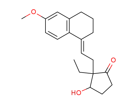 Molecular Structure of 51773-47-8 ([2S-[2alpha(E),3beta]]-2-[2-(3,4-dihydro-6-methoxy-1(2H)-naphthylidene)ethyl]-2-ethyl-3-hydroxycyclopentan-1-one)