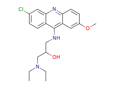 Molecular Structure of 522-20-3 (1-[(6-chloro-2-methoxyacridin-9-yl)amino]-3-(diethylamino)propan-2-ol)