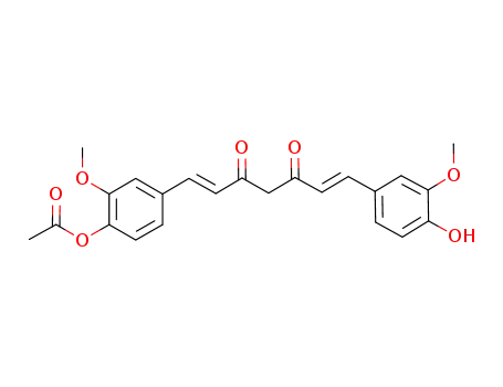 Molecular Structure of 208102-39-0 (1,6-Heptadiene-3,5-dione,
1-[4-(acetyloxy)-3-methoxyphenyl]-7-(4-hydroxy-3-methoxyphenyl)-,
(1E,6E)-)
