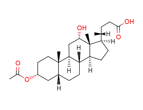 Molecular Structure of 63060-59-3 (3α-acetyloxy-12α-hydroxy-5β-cholan-24-oic acid)