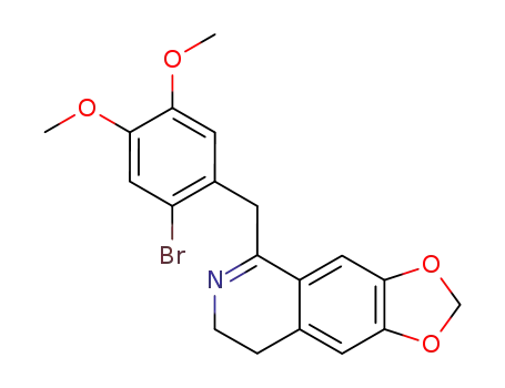 Molecular Structure of 80041-80-1 (5-(2-bromo-4,5-dimethoxy-benzyl)-7,8-dihydro-[1,3]dioxolo[4,5-<i>g</i>]isoquinoline)