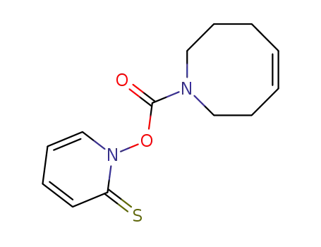 Molecular Structure of 129885-44-5 (1-aza-1-<carbonyloxy(1-pyridyl-2(1H)-thione)>-4-cyclooctene)
