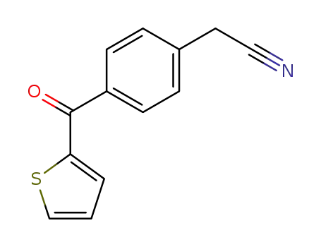 Molecular Structure of 52780-18-4 (Benzeneacetonitrile, 4-(2-thienylcarbonyl)-)