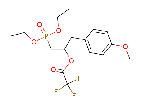 Molecular Structure of 143798-79-2 (Acetic acid, trifluoro-,
2-(diethoxyphosphinyl)-1-[(4-methoxyphenyl)methyl]ethyl ester)