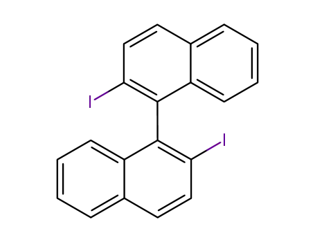 Molecular Structure of 76905-80-1 (1,1'-Binaphthalene, 2,2'-diiodo-)