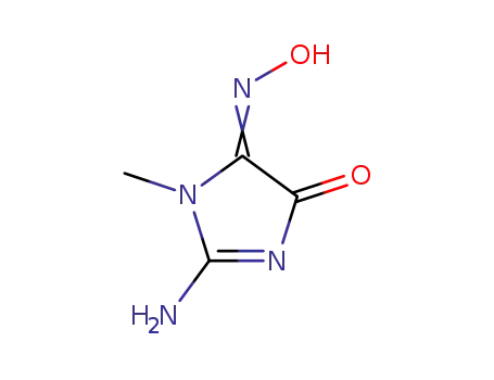 Molecular Structure of 34356-73-5 (1-Methyl-2-imino-5-(hydroxyimino)imidazolidine-4-one)