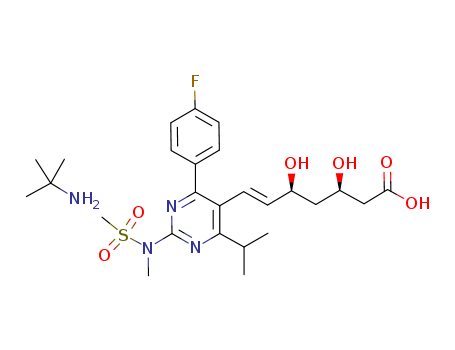 (3R,5S,6E)-7-[4-(4-fluorophenyl)-2-[methyl(methylsulfonyl)amino]-6-(propan-2-yl)pyrimidin-5-yl]-3,5-dihydroxyhept-6-enoic acid-2-methylpropan-2-amine