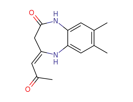 Molecular Structure of 111034-80-1 (2H-1,5-Benzodiazepin-2-one,
1,3,4,5-tetrahydro-7,8-dimethyl-4-(2-oxopropylidene)-)