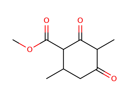 Molecular Structure of 61710-85-8 (3,6-Dimethyl-2,4-dioxocyclohexane-1-carboxylic acid methyl ester)