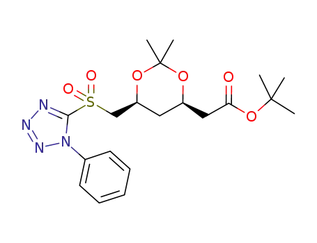 Molecular Structure of 380460-37-7 (tert-Butyl 2-[(4R,6S)-2,2-Dimethyl-6-[(1-phenyl-1H-terazol-5-ylsulfonyl)methyl]-1,3-dioxan-4-yl]acetate)