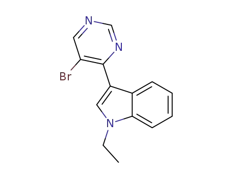 Molecular Structure of 1433688-86-8 (3-(5-Bromopyrimidin-4-yl)-1-ethyl-1H-indole)