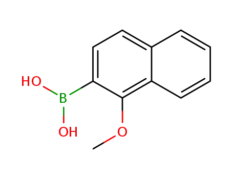 Molecular Structure of 252670-79-4 ((1-methoxynaphthalen-2-yl)boronic acid)