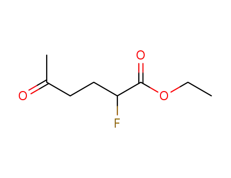 Molecular Structure of 110683-84-6 (Hexanoic acid, 2-fluoro-5-oxo-, ethyl ester)