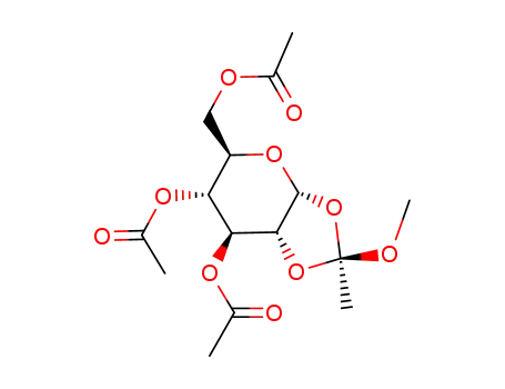 Molecular Structure of 64727-27-1 (.alpha.-D-Glucopyranose, 1,2-O-(1S)-1-methoxyethylidene-, triacetate)