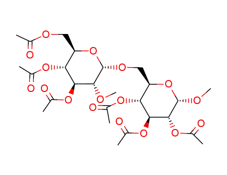 Molecular Structure of 127066-73-3 (methyl 2,3,4-tri-O-acetyl-6-O-(3,4,6-tri-O-acetyl-2-O-methyl-α-D-glucopyranosyl)-α-D-glucopyranoside)