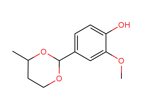 Molecular Structure of 6329-01-7 (2-methoxy-4-(4-methyl-1,3-dioxan-2-yl)phenol)