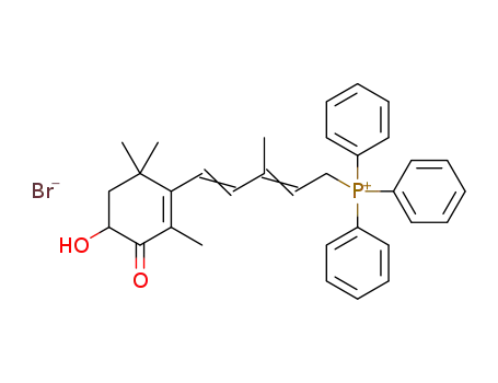 Molecular Structure of 84592-32-5 (3-methyl-5-(2,6,6-trimethyl-4-hydroxy-1-cyclohexene-3-carbonyl)-2,4-pentadiene-1-bromotriphenylphosphine)