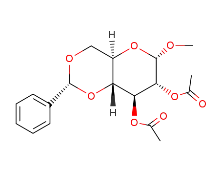 Molecular Structure of 6748-84-1 (Methyl-4,6-di-O-benzylidene-2,3-di-O-acetyl-α-D-mannopyranoside)