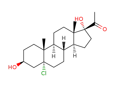 Molecular Structure of 83914-31-2 (5α-Chloro-3β,17α-dihydroxypregnan-20-one)