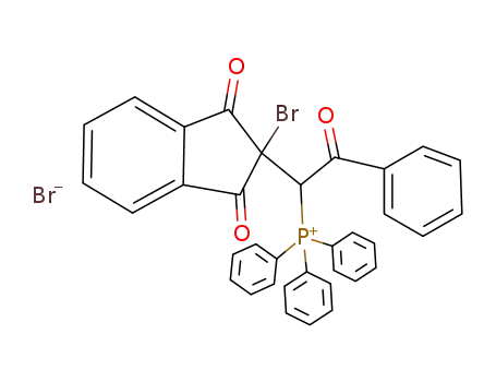 Molecular Structure of 134898-36-5 ([1-(2-Bromo-1,3-dioxo-indan-2-yl)-2-oxo-2-phenyl-ethyl]-triphenyl-phosphonium; bromide)