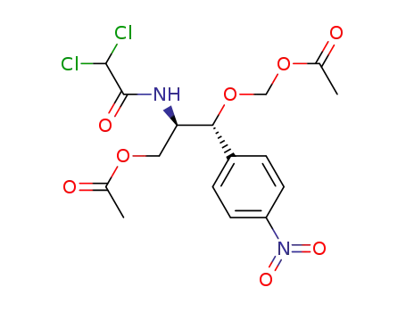 Molecular Structure of 126109-35-1 (threo (1R)-acetoxymethoxy-(2R)-dichloroacetamido-3-acetoxy-1-p-nitrophenylpropane)