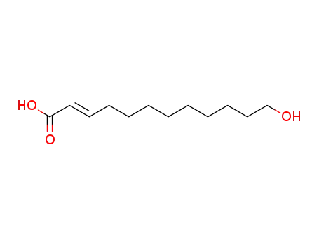 Molecular Structure of 13038-05-6 ((E)-12-hydroxy-2-dodecenoic acid)