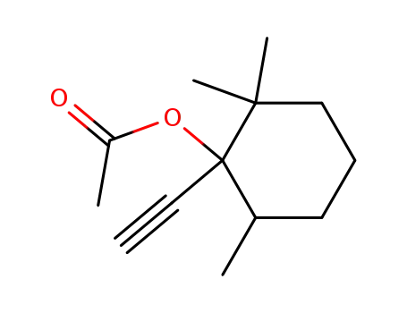 Molecular Structure of 87570-48-7 (acetic acid-(1-ethynyl-2,2,6-trimethyl-cyclohexyl ester))